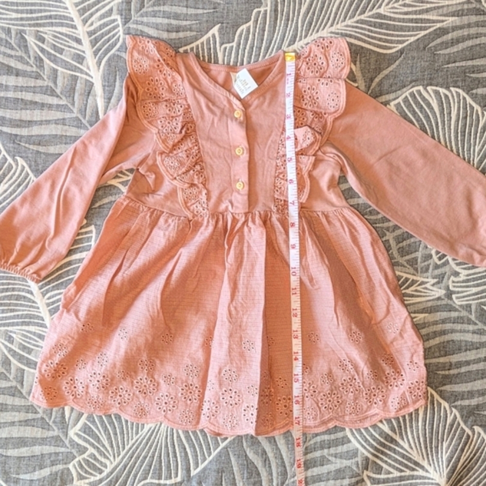 H&M Long Sleeve Baby Toddler Girl 100% Cotton Dress